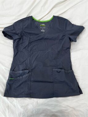 Landau Medical Scrub Top in Slate Gray with Subtle Blue Tone